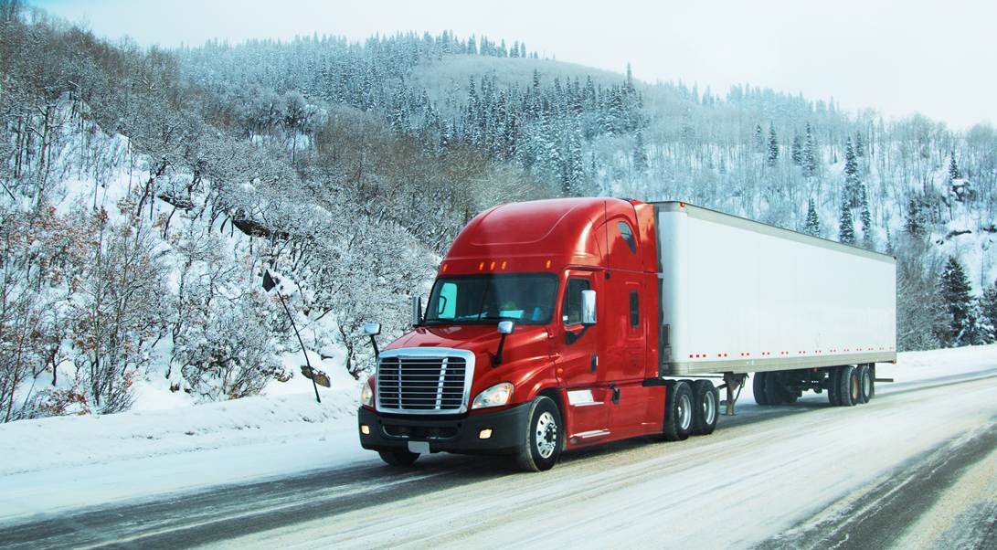 A red semi truck on a snowy road

AI-generated content may be incorrect.